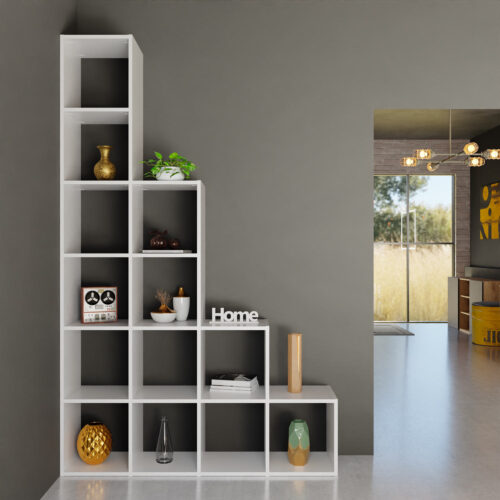 Etagère en escalier, séparation de pièce