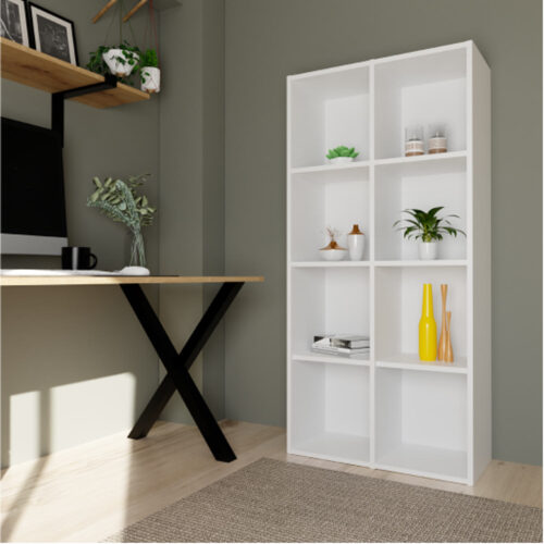 Colonne bibliothèque avec fond 8 cases