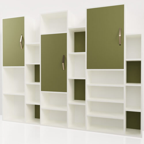 Étagère destructurée blanche et verte <br> 230x180x30cm - Tikideco