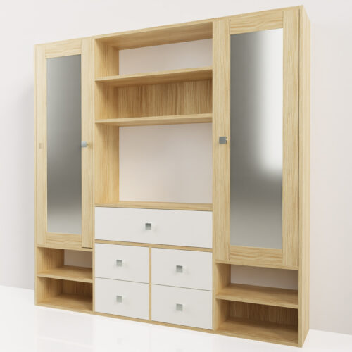 Meuble miroir, pour salon et salle à manger <br> (180x180x30cm) - Tikideco