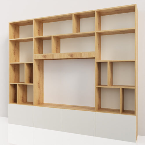 Étagère murale pour tv <br> 226x190x30 - Tikideco