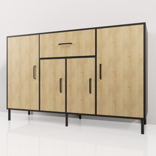 Grand meuble de rangement pour salon <br> 180x100x49cm - Tikideco