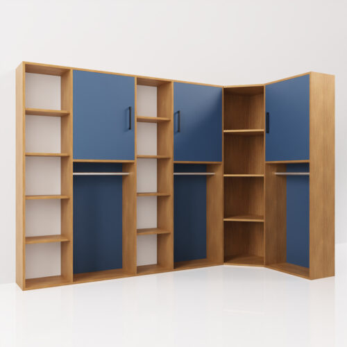 Armoire dressing d'angle <br> 252x118x180cm - Tikideco