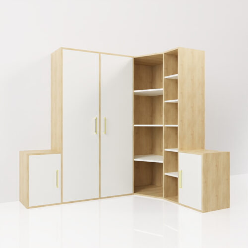 Dressing style scandinave, minimaliste <br> 146x194x180cm - Tikideco