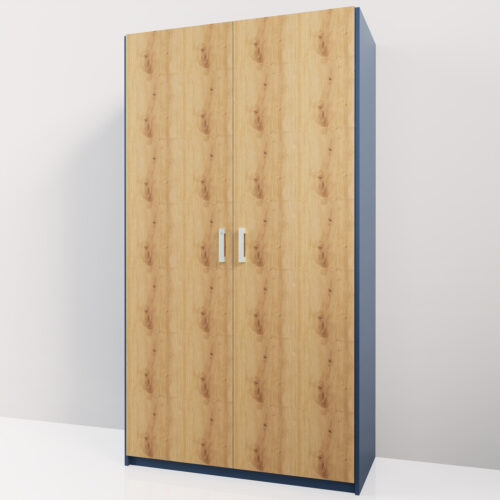 Armoire 2 portes en bois, rangement <br> 120x55x220cm - Tikideco