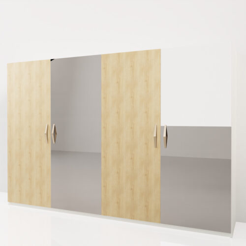 Armoire dressing double miroir, lumineux <br> 270x50x180cm - Tikideco