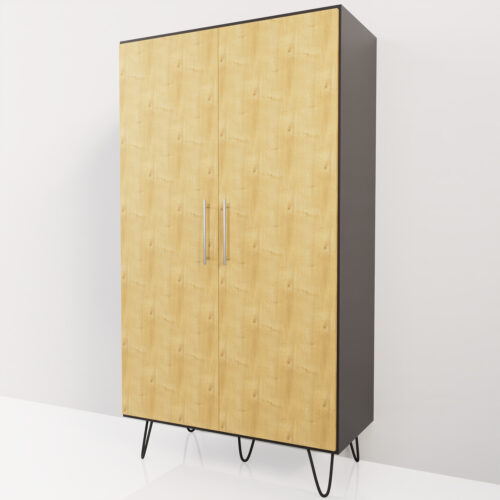 Armoire de rangement sur pieds en bois <br> 110x50x180cm - Tikideco