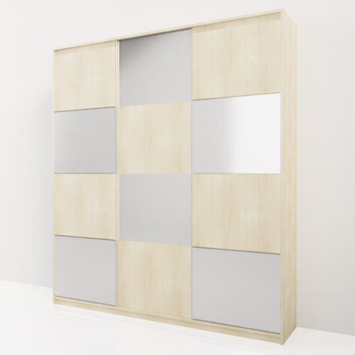 Armoire miroir design moderne, minimaliste <br> 199x40x220cm - Tikideco