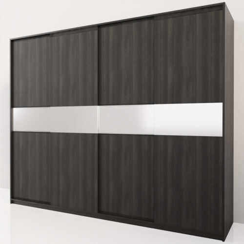 Armoire dressing noir, design luxe <br> 275x60x220cm - Tikideco