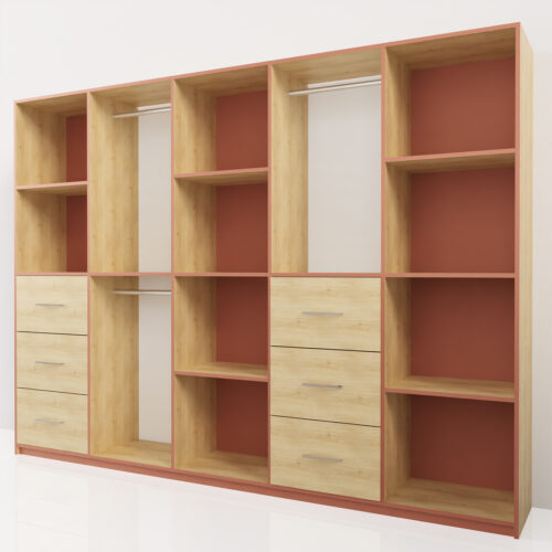 Grand dressing ouvert, grande longueur<br> 299x45x220cm - Tikideco