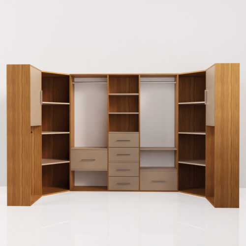 Dressing complet en bois, multifonctions <br> 292x113x180,5cm - Tikideco