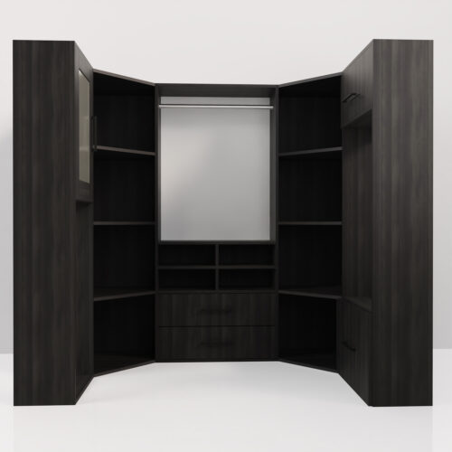 Dressing bleu marine, mélaminé 19mm <br> 206x126x180,5cm - Tikideco