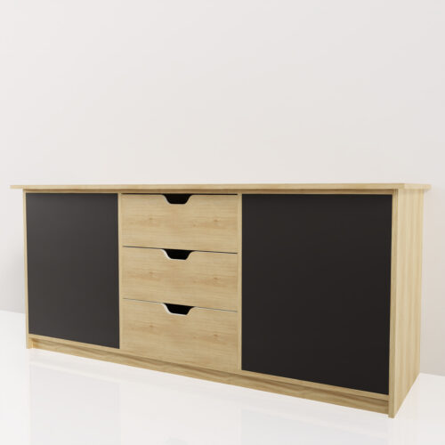 Meuble bas salle de bain, scandinave <br> 180x55x80cm - Tikideco