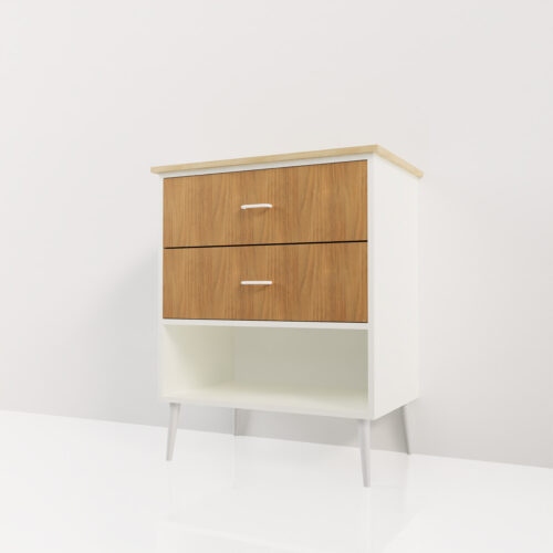 Meuble sous lavabo, sur pieds, chêne naturel <br> 79x50x80cm - Tikideco