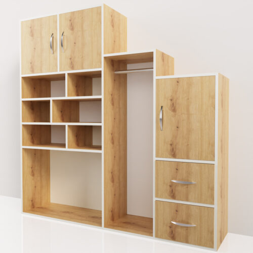 Meuble sous escalier, meuble d'entrée<br> 180x40x180.5cm - Tikideco