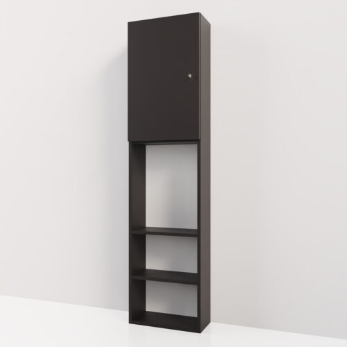Armoire de wc, de couleur noire <br> 45x20x180cm - Tikideco