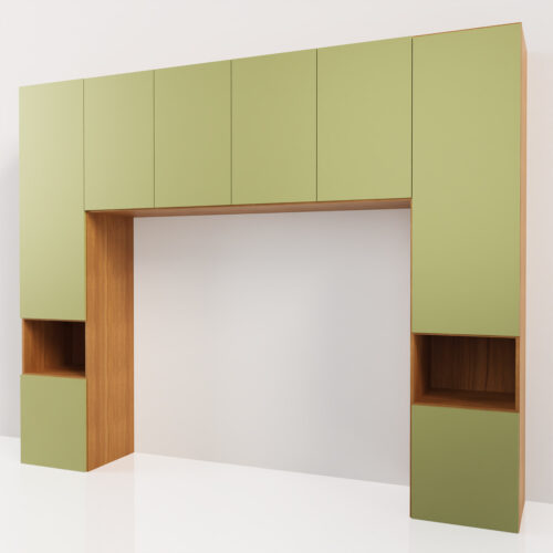 Tête de lit en bois, couleur vert pistache <br> 310x247x50cm - Tikimob