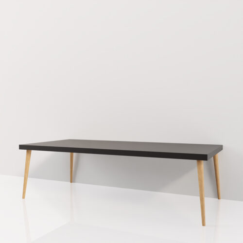 Table basse noire design en bois <br> 150x70x44cm - Tikideco