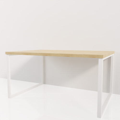 Table bois et blanc, design scandinave <br> 150x100x75cm - Tikideco