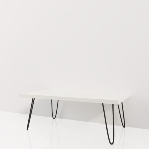 Table basse de salon blanche en bois <br> 120x70x44cm - Tikideco