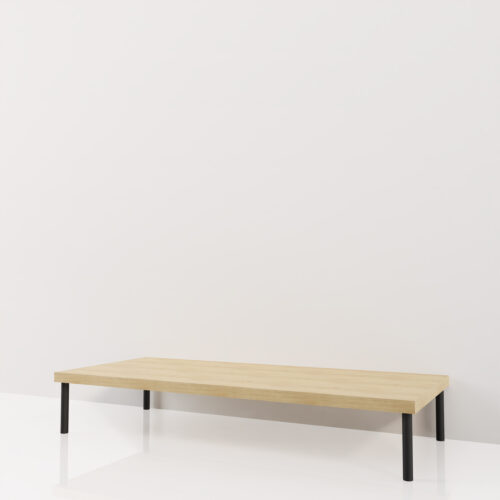 Table salon bois avec pieds noirs <br> 140x60x24cm - Tikideco