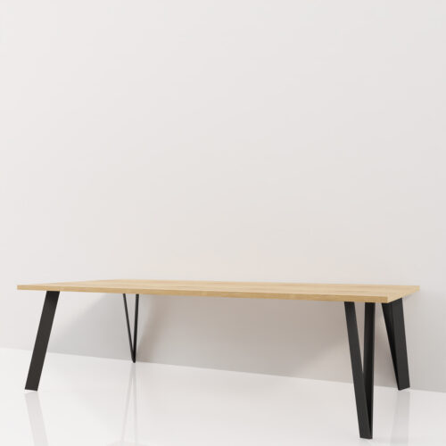 Table basse rectangulaire avec pieds noirs <br> 150x70x42cm - Tikideco