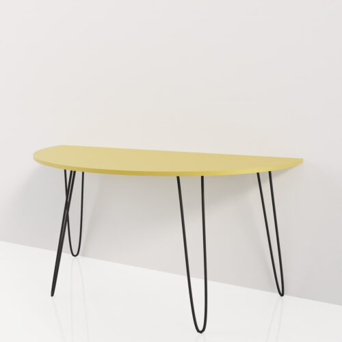 Table ronde demi lune, mélaminé 19mm <br> 150x70x73cm - Tikideco