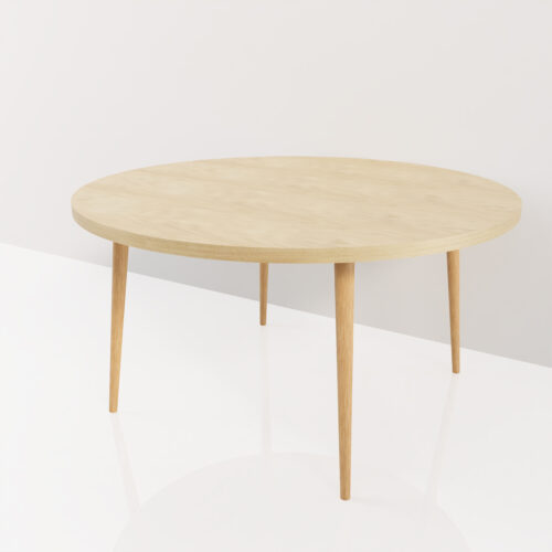 Table ronde scandinave, chêne naturel <br> 145cm diamètre - Tikimob
