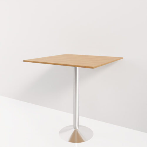 Petite table de bistrot, marron et acier <br> 100x100x112cm - Tikideco