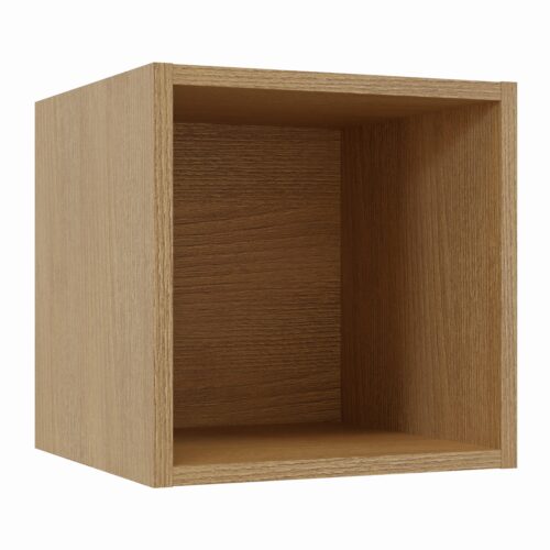 Tikub, étagère murale cube, 25x25x25cm <br> Acacia branson cognac