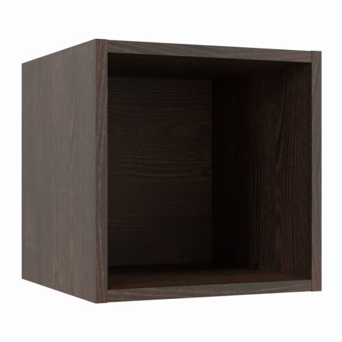 Tikub, étagère murale cube, 25x25x25cm <br> Chene thermo noir