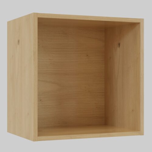 Tikub, étagère murale cube, 35x35x25cm <br> Chene sauvage naturel