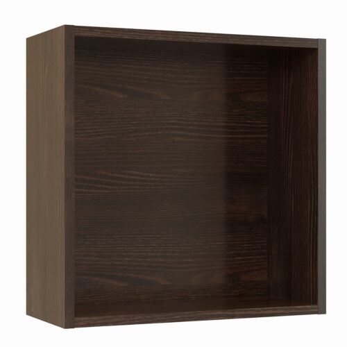 Tikub, étagère murale cube, 35x35x15cm <br> Chene thermo noir