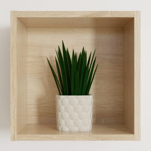 Tikub, étagère murale cube, 25x25x15cm <br> Chene Bordalino Naturel