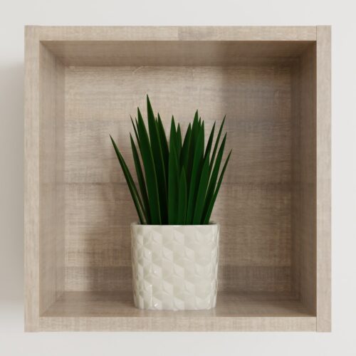 Tikub, étagère murale cube, 25x25x15cm <br> Chene Arizona Gris