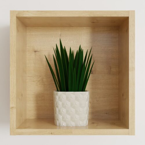 Tikub, étagère murale cube, 25x25x15cm <br> Chene Hamilton