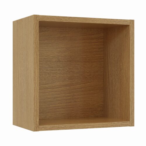 Tikub, étagère murale cube, 25x25x15cm <br> Acacia branson cognac