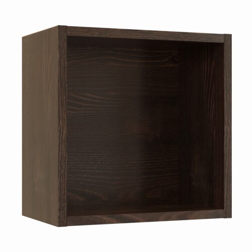Tikub, étagère murale cube, 25x25x15cm <br> Chene thermo noir