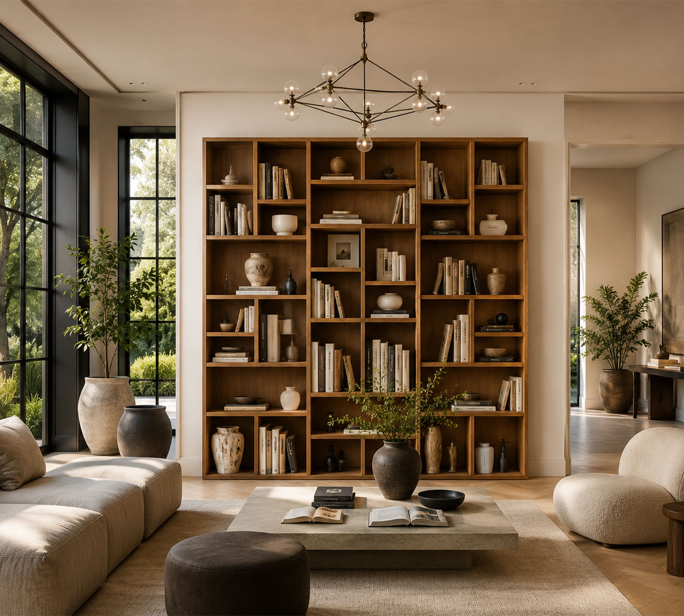 Bibliothèque Elma, meuble de luxe au design architectural