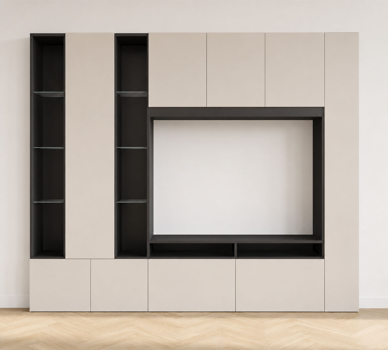 Liane, un meuble mural graphique pensé pour ranger, exposer et intégrer la TV avec élégance – Image 3