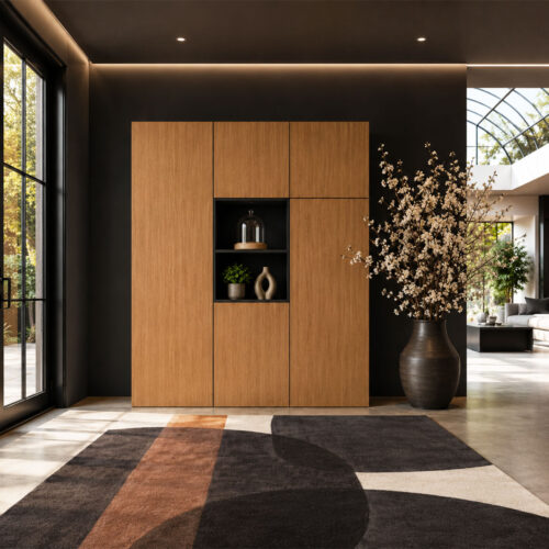 meuble d'entrée bois naturel