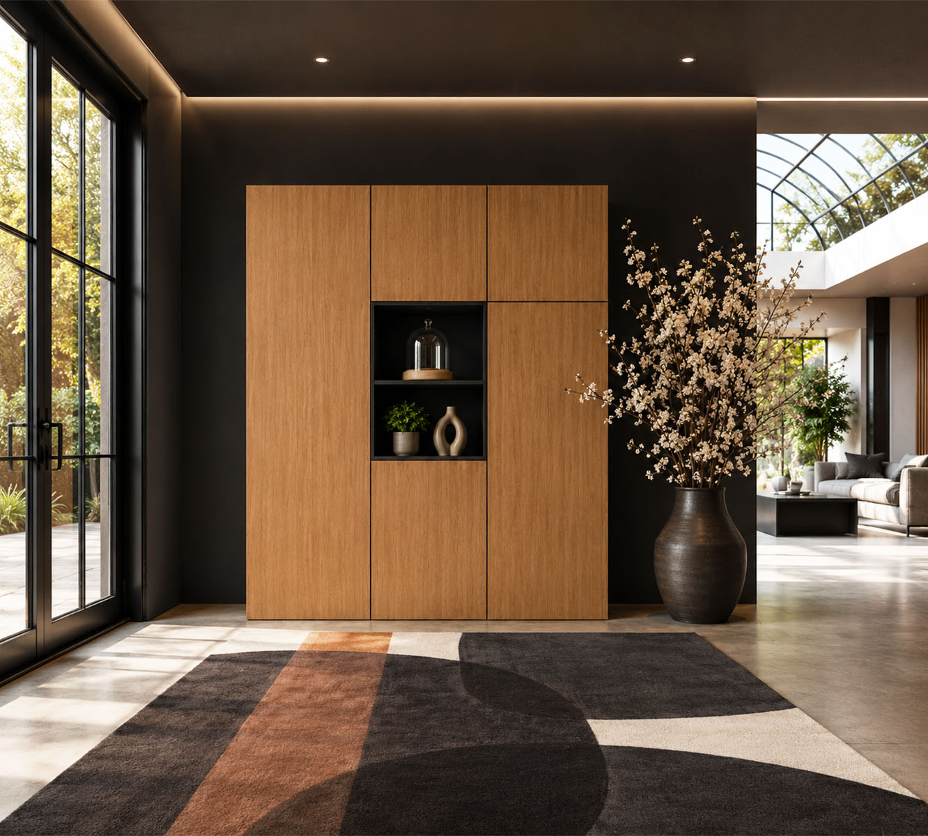 meuble d'entrée bois naturel