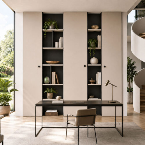 Bibliothèque bureau moderne