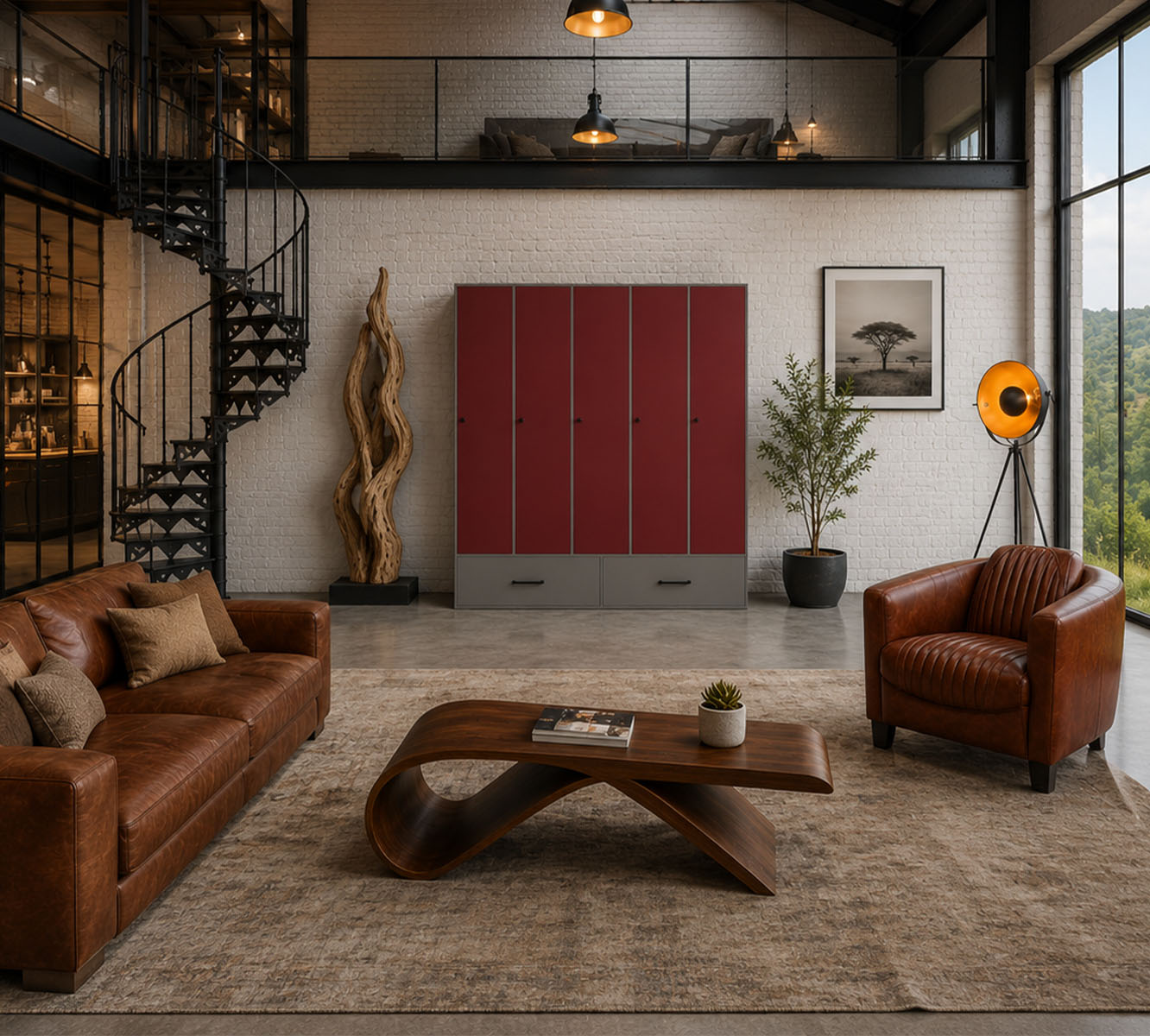 Corten, une pièce de caractère qui allie rangement généreux, lignes graphiques et contraste audacieux